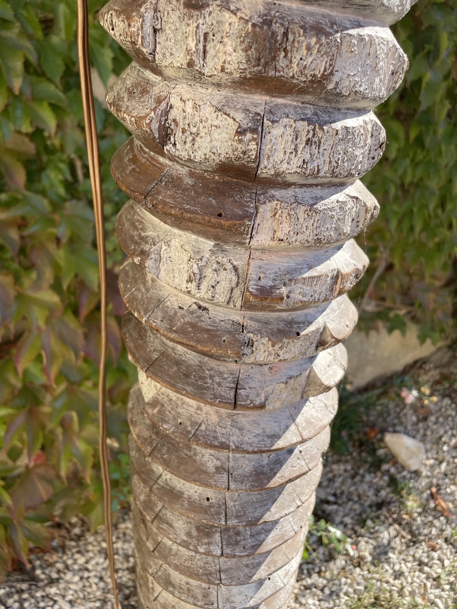  vis pressoir en chêne, montée en lampadaire design brutaliste vers 1900-photo-2