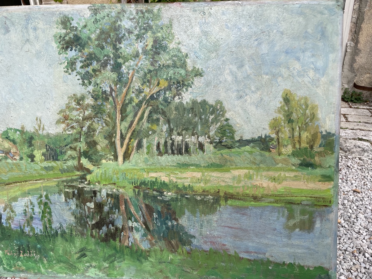 Paysage à la Riviere par Félix Labbé-photo-4