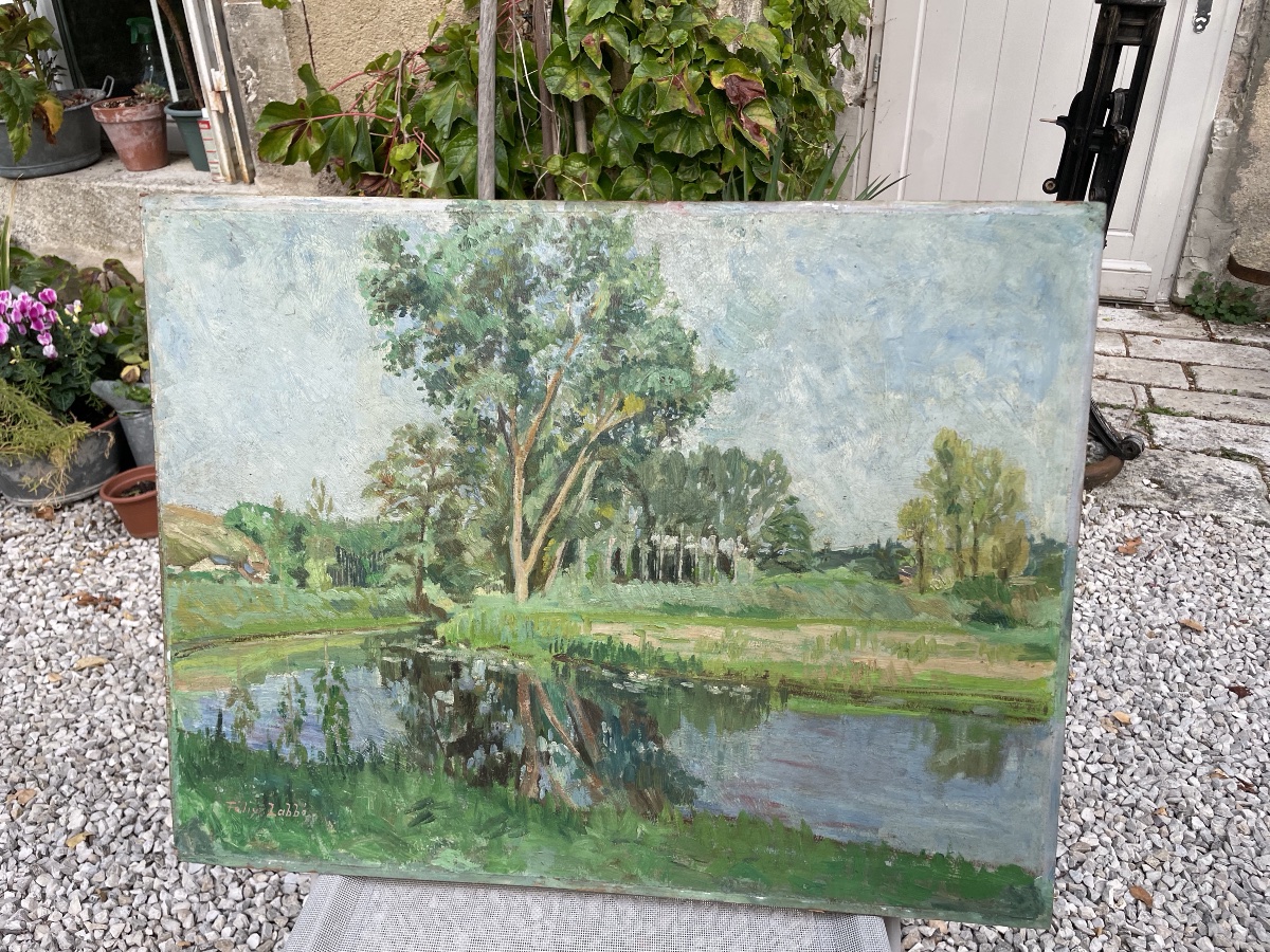 Paysage à la Riviere par Félix Labbé-photo-3
