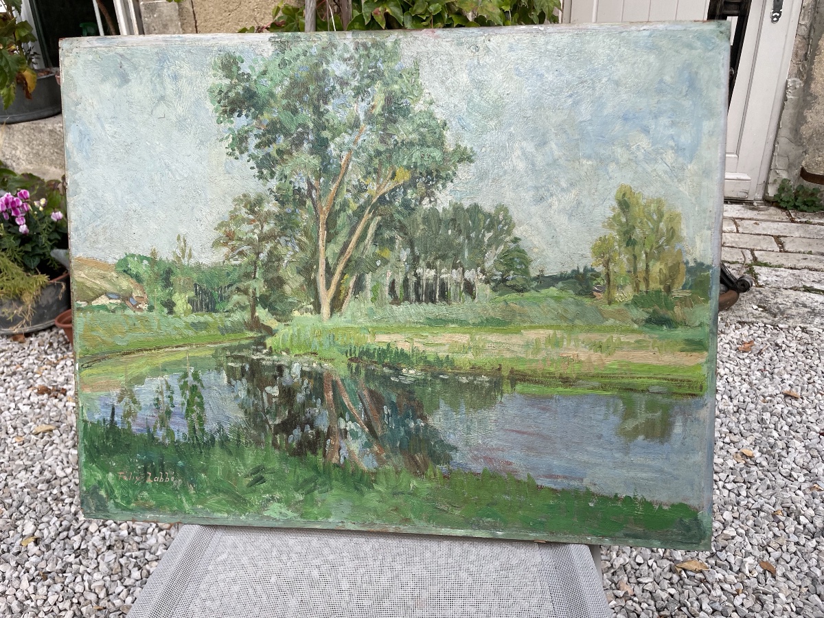 Paysage à la Riviere par Félix Labbé-photo-4