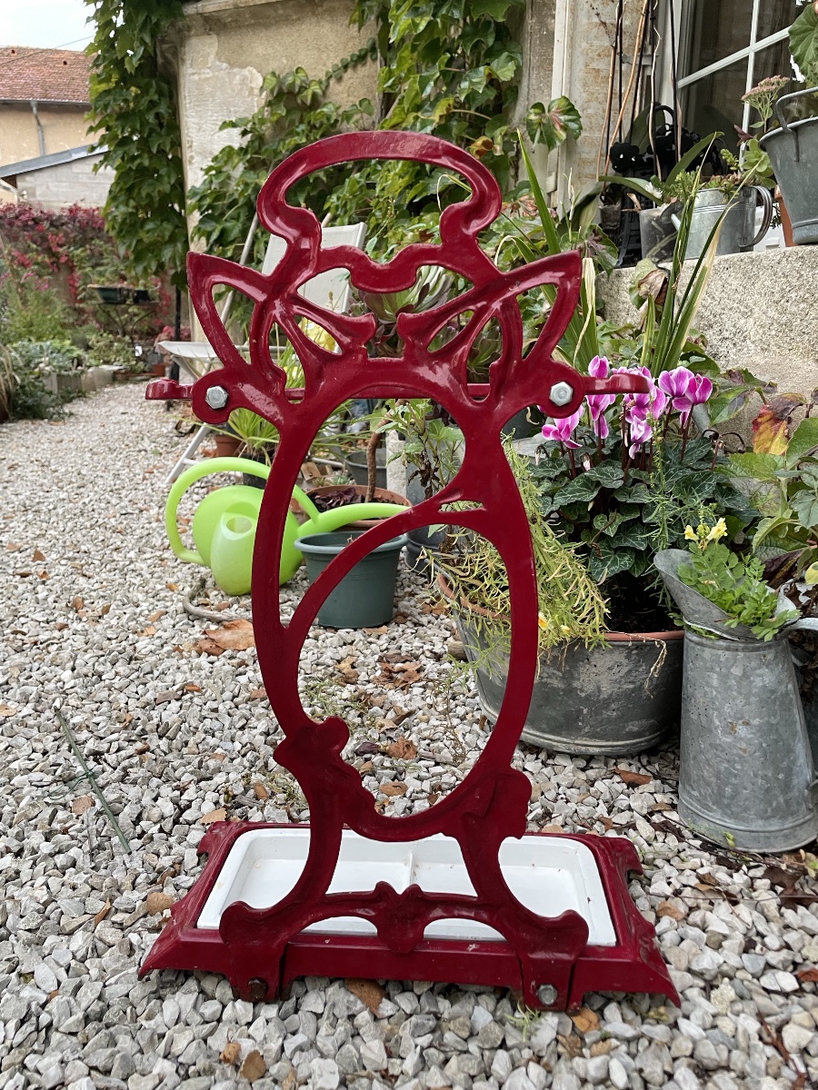 Art Nouveau Enameled Cast-iron Umbrella Stand -photo-6