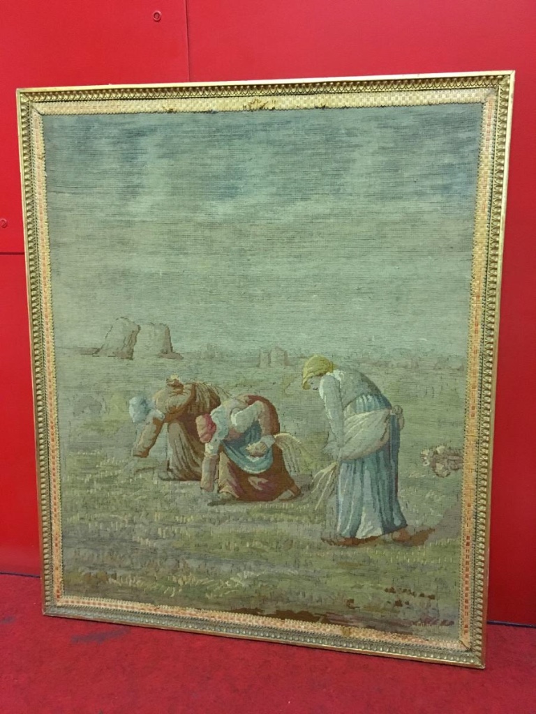Tapestry In The Point After Jf Millet, Nineteenth-photo-3