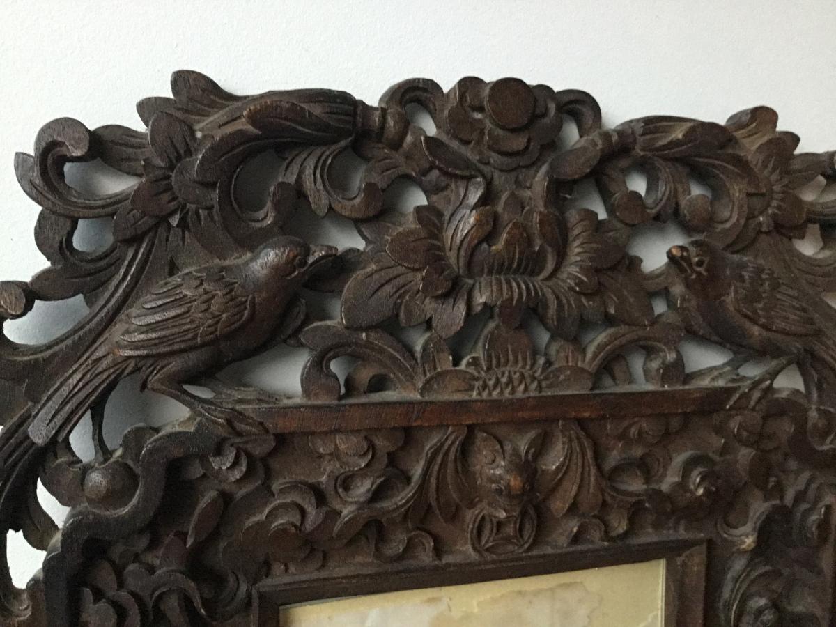 Richly Carved Frame Of Birds, Animals And Flowers, China-photo-3