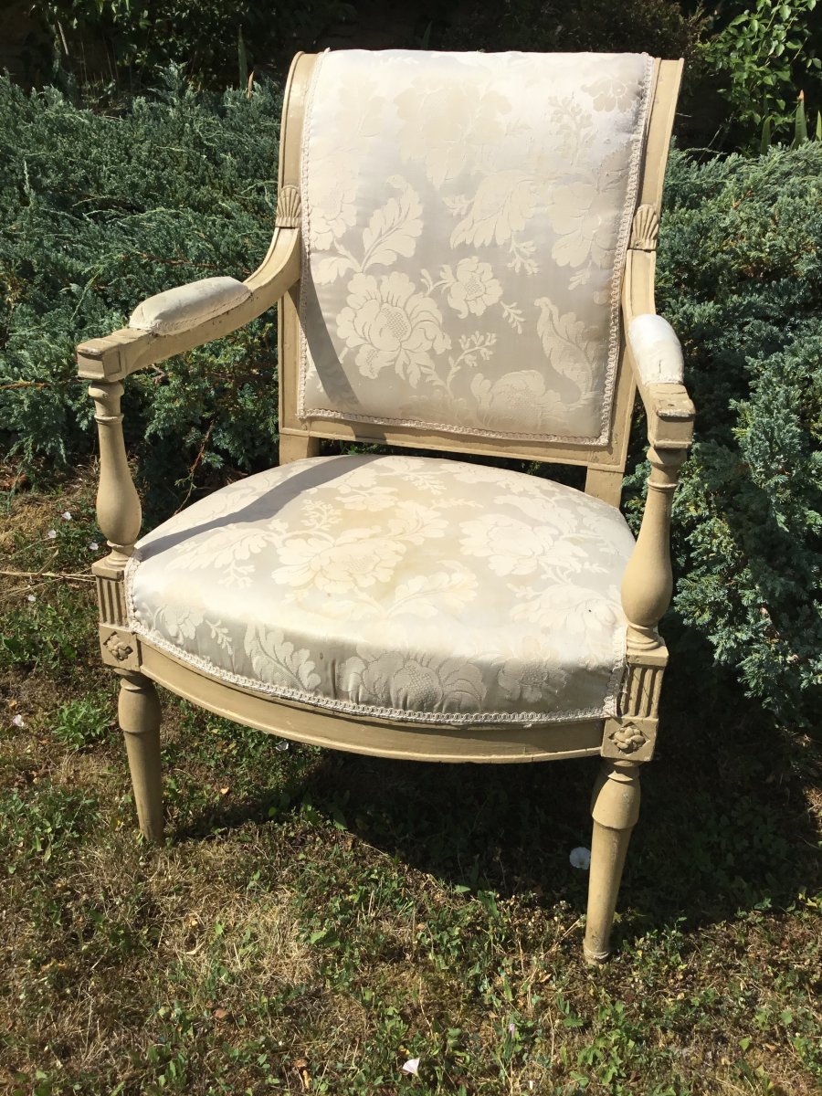 Fauteuil Laqué Directoire-photo-2