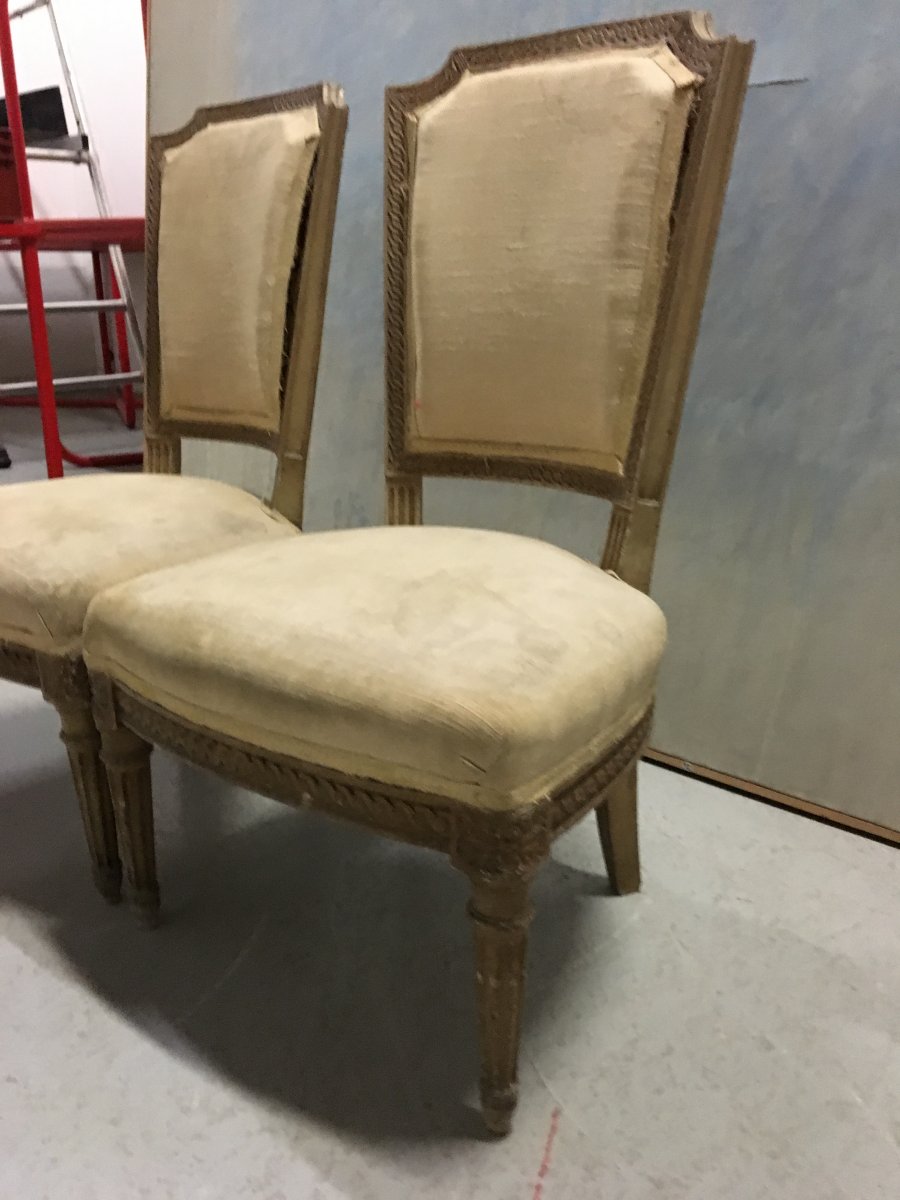 Pair Of Low Chairs Louis XVI Style To Cover-photo-1