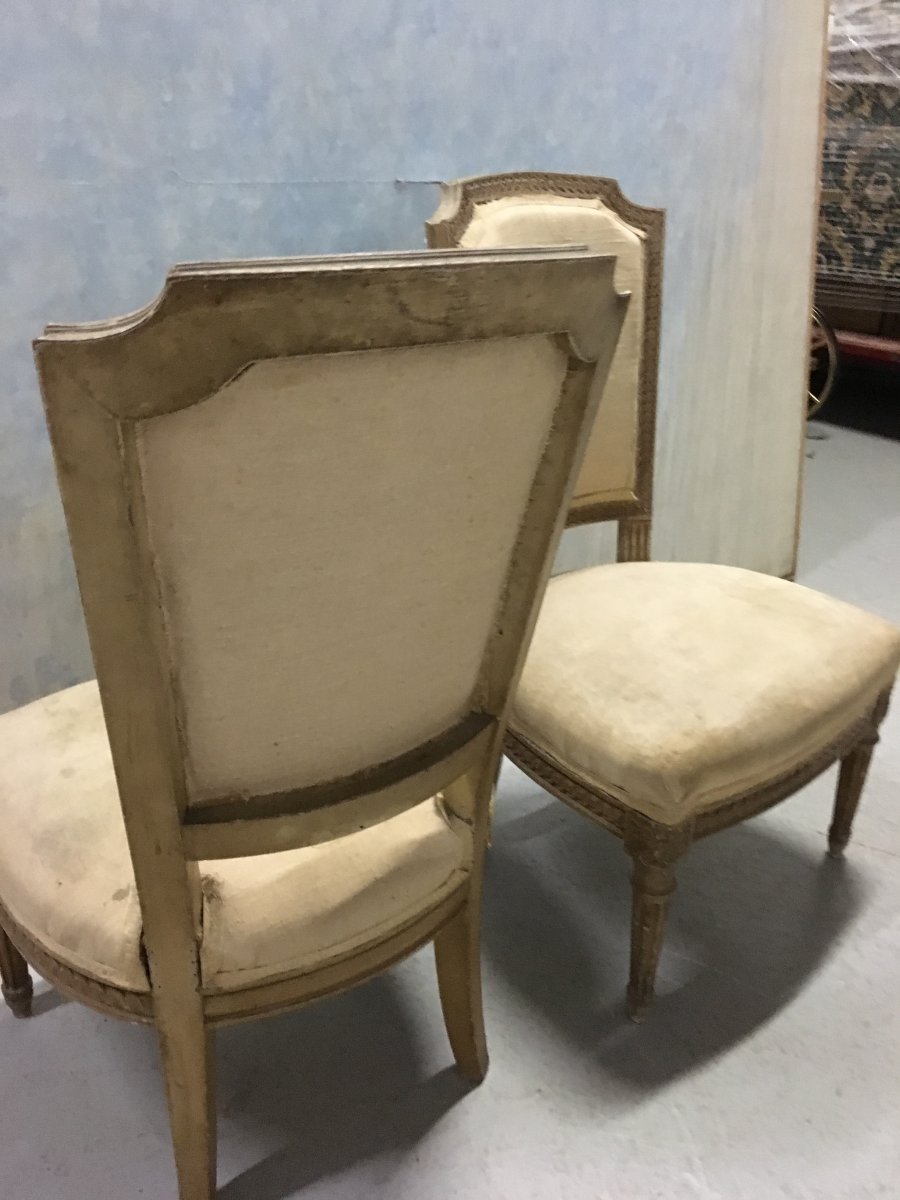 Pair Of Low Chairs Louis XVI Style To Cover-photo-6