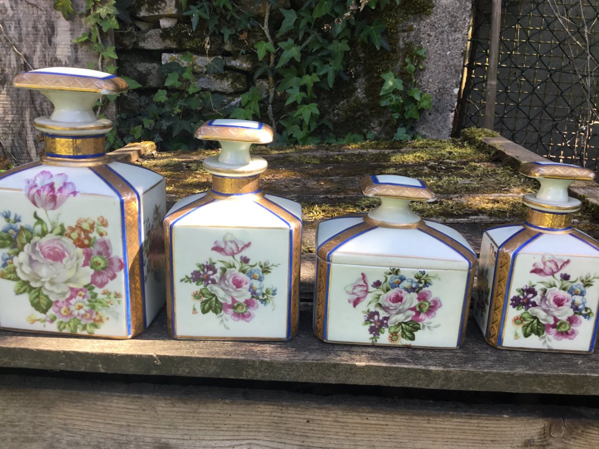 Flowery Toilet Service In Limoges Porcelain