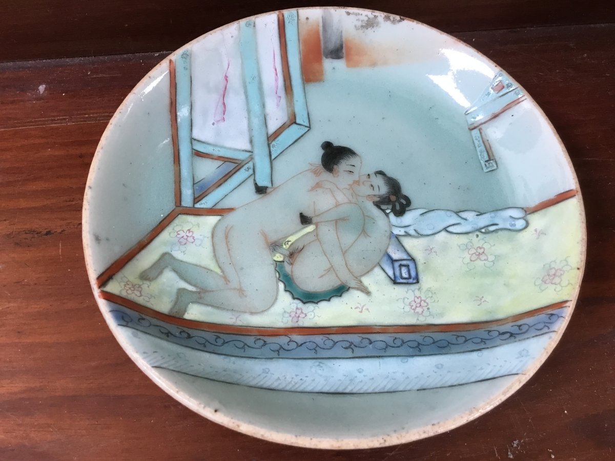 Erotic Plate - China, Canton 19th-photo-2