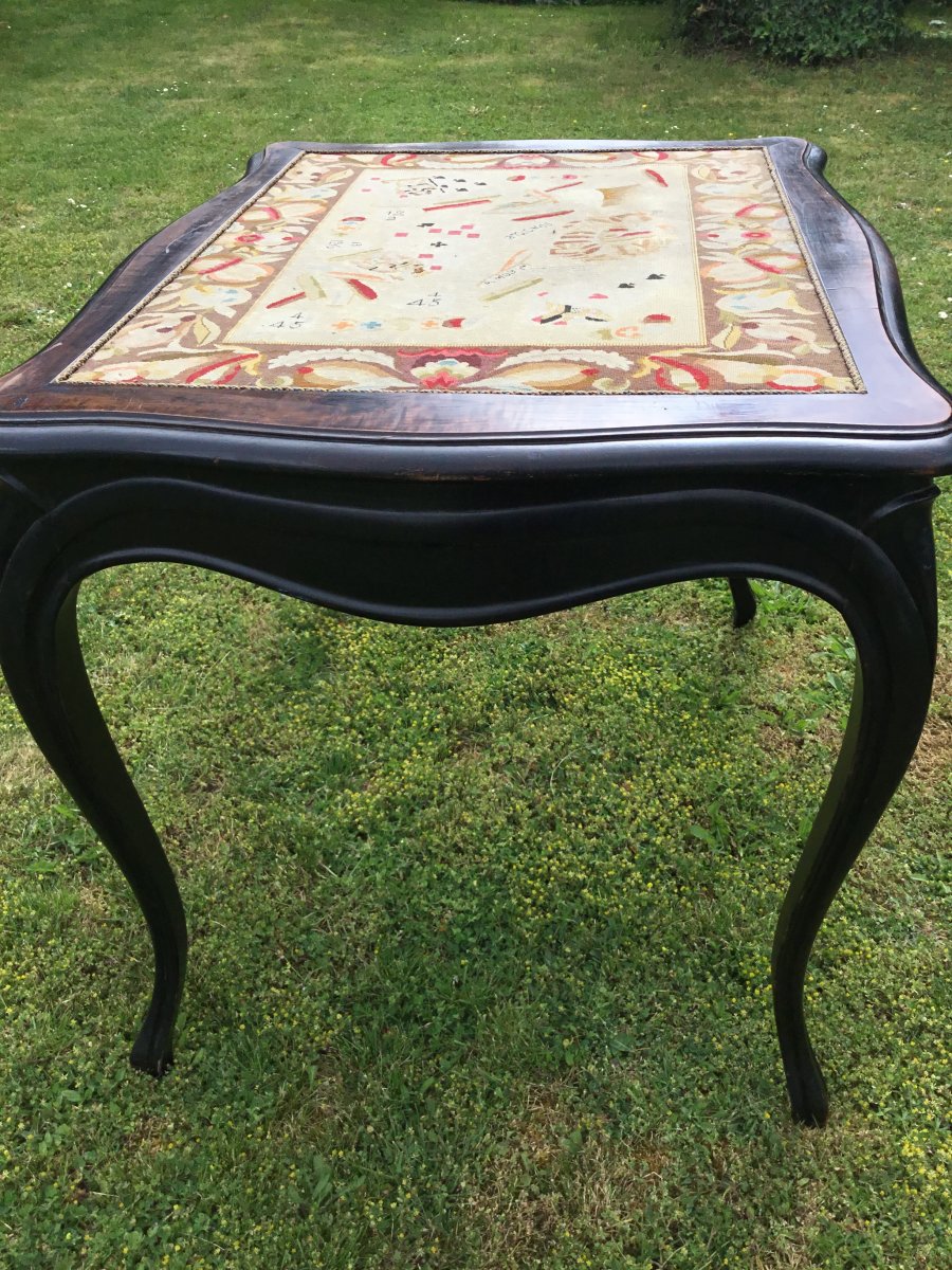 Table à Jeux Plateau Au Décor De Cartes à Jouer , Epoque Napoléon III-photo-6