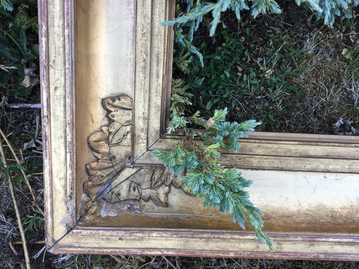 Golden Wood Frame Decor Acanthus Leaves-photo-1