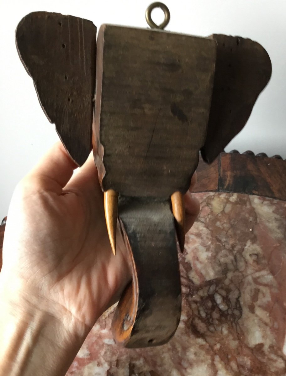 Éléphant Shaped Hat  Stand  , Round 1900 -photo-3