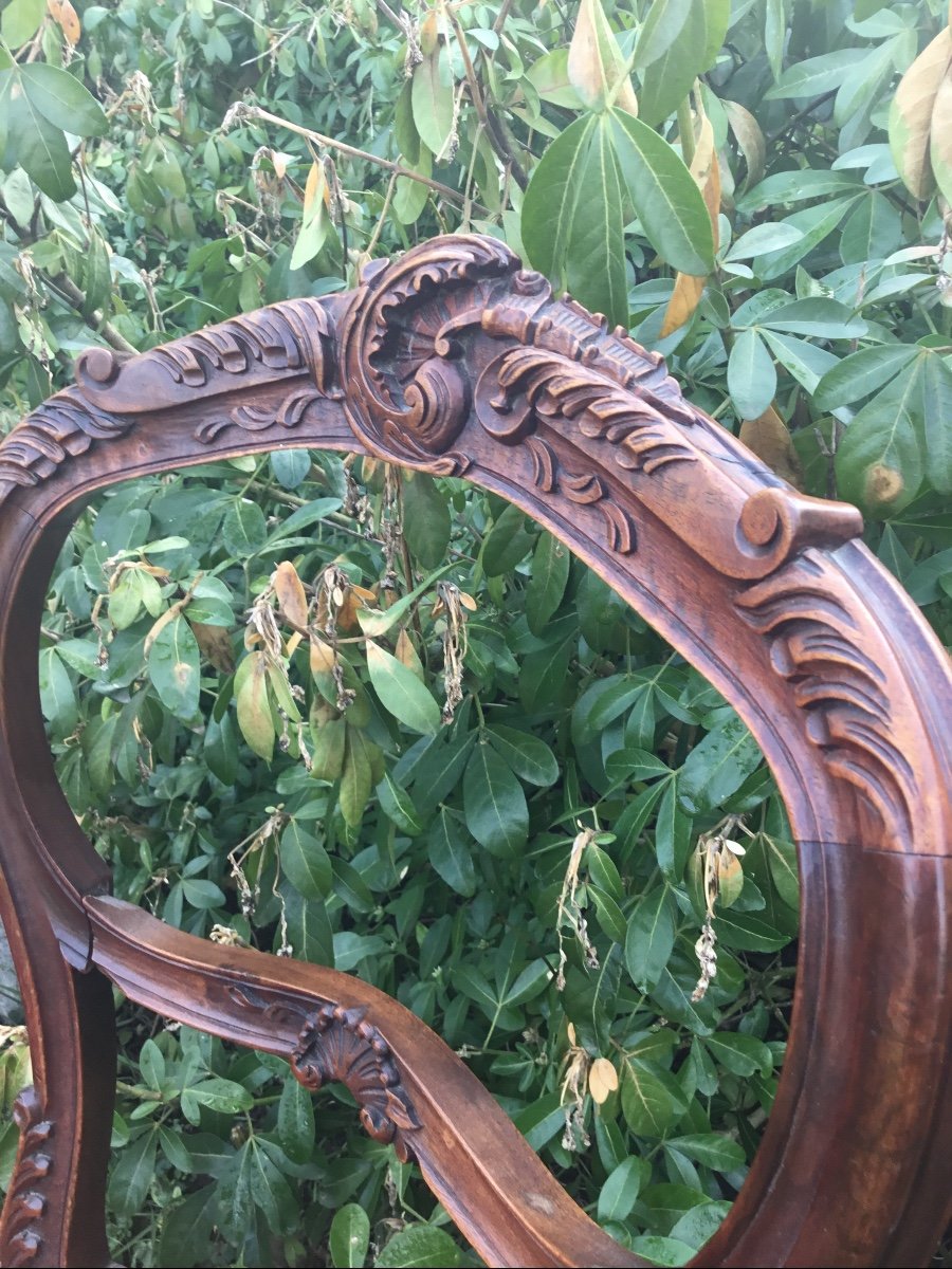 Pair Of Small Chairs Carved In The Louis XV Pattern, Napoleon III-photo-2