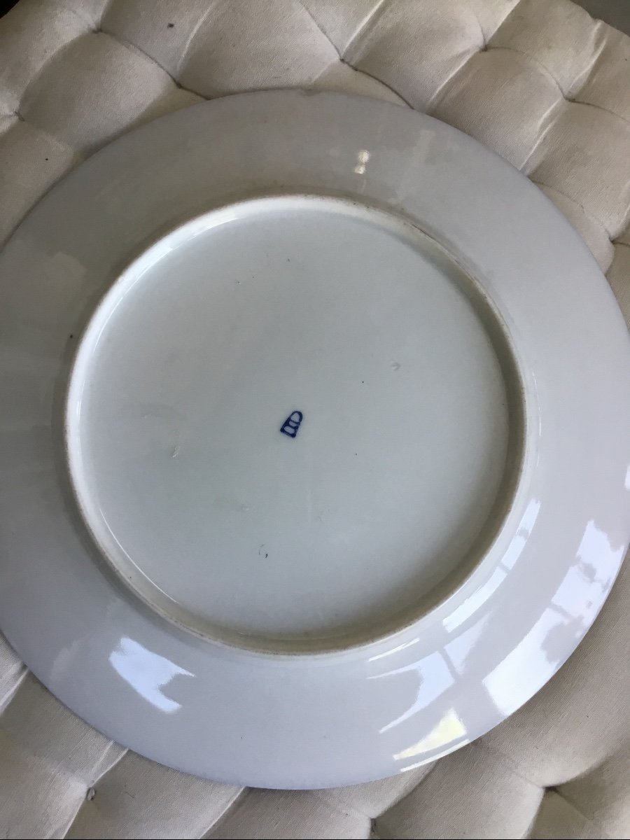 Porcelain Plate Decor With Gold, XIXth-photo-3