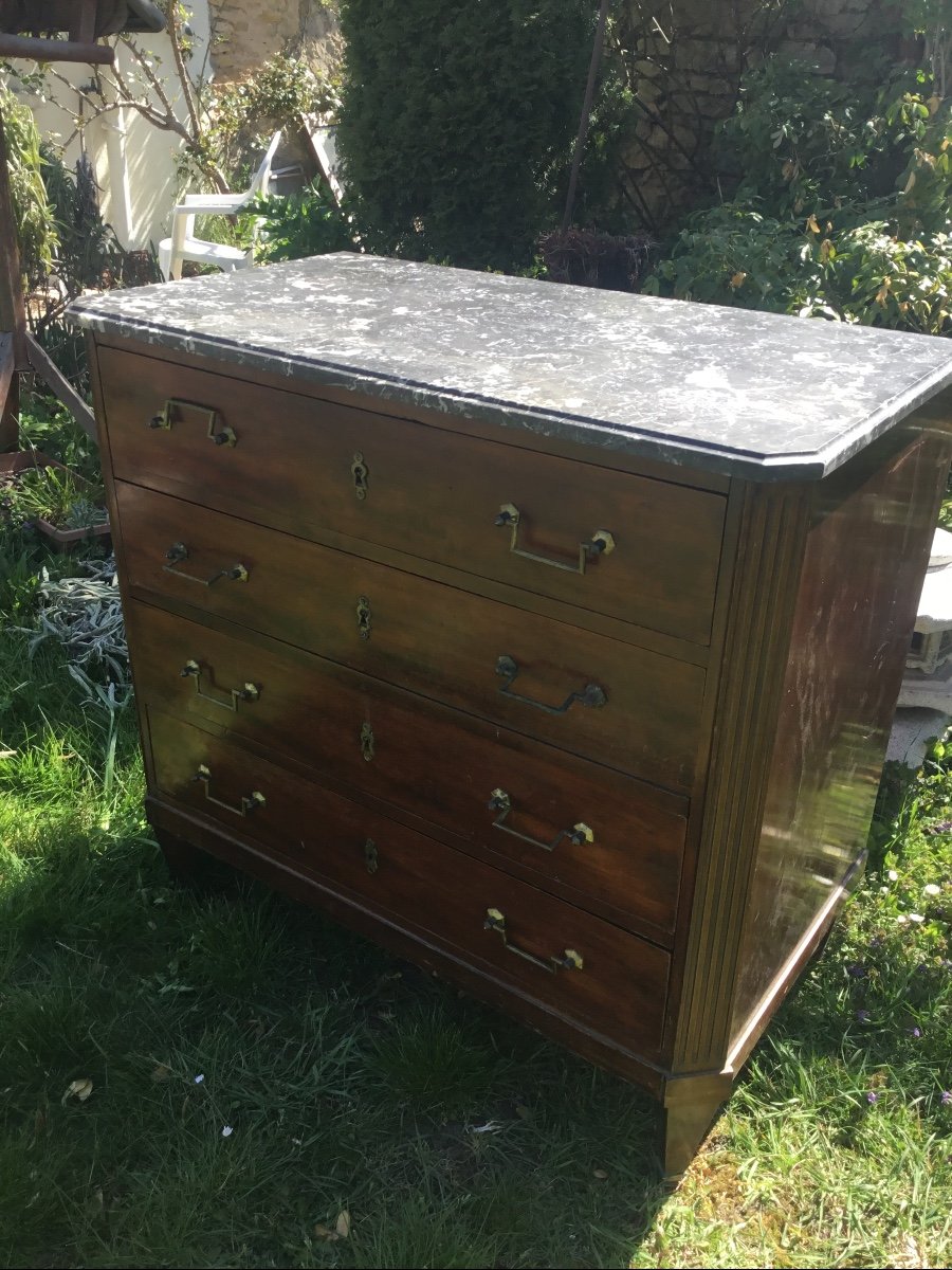 Mahogany Commode D Restoration Period-photo-3