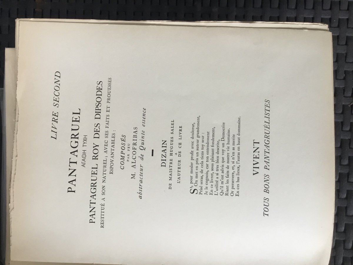 Rabelais.gargantua Et Pantagruel .gibert Jeune 1935-1937 -, Paris. 3 Volumes-photo-6