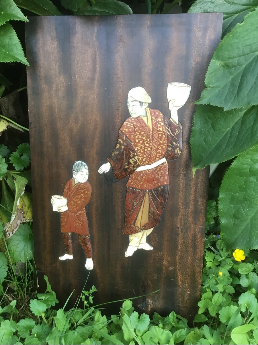 Japanese Panel, Father And Son, XIXth-photo-3