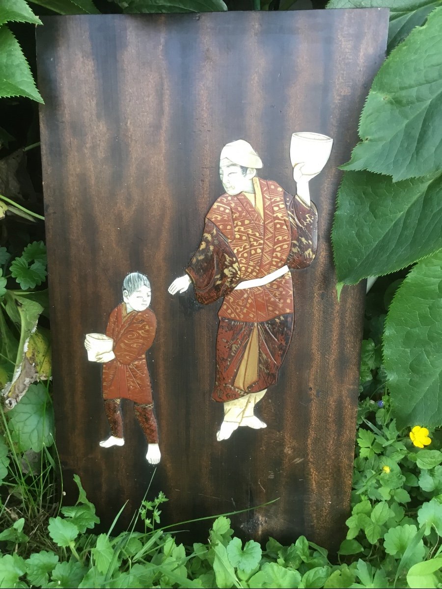 Japanese Panel, Father And Son, XIXth-photo-4