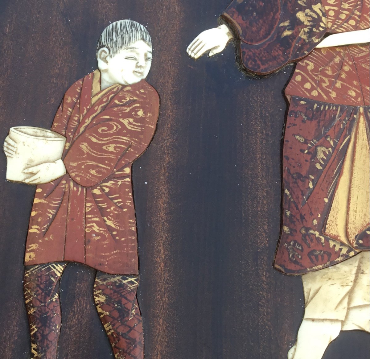 Japanese Panel, Father And Son, XIXth-photo-3