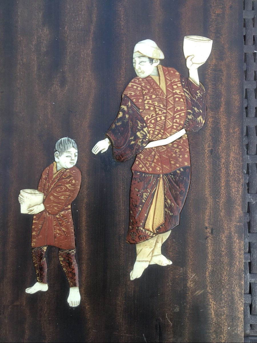 Japanese Panel, Father And Son, XIXth-photo-6