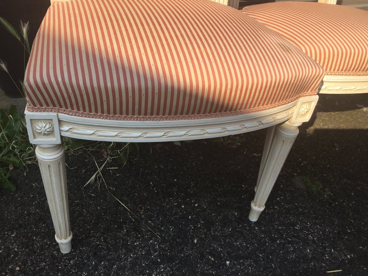 Suite Of Six Louis XVI Style Chairs (2 Models)-photo-8