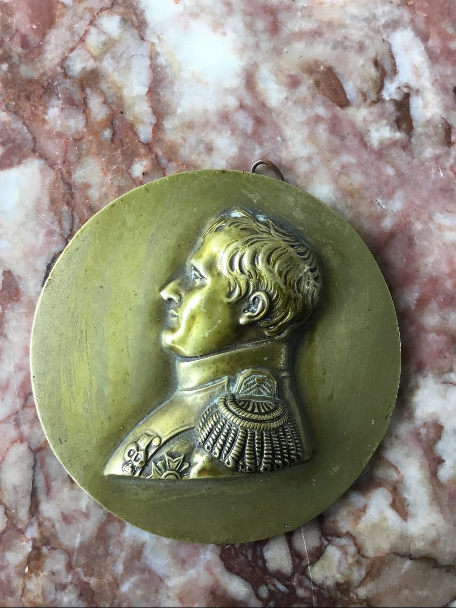 Napoleon Bonaparte. Round Bronze Medallion To Hang,-photo-2