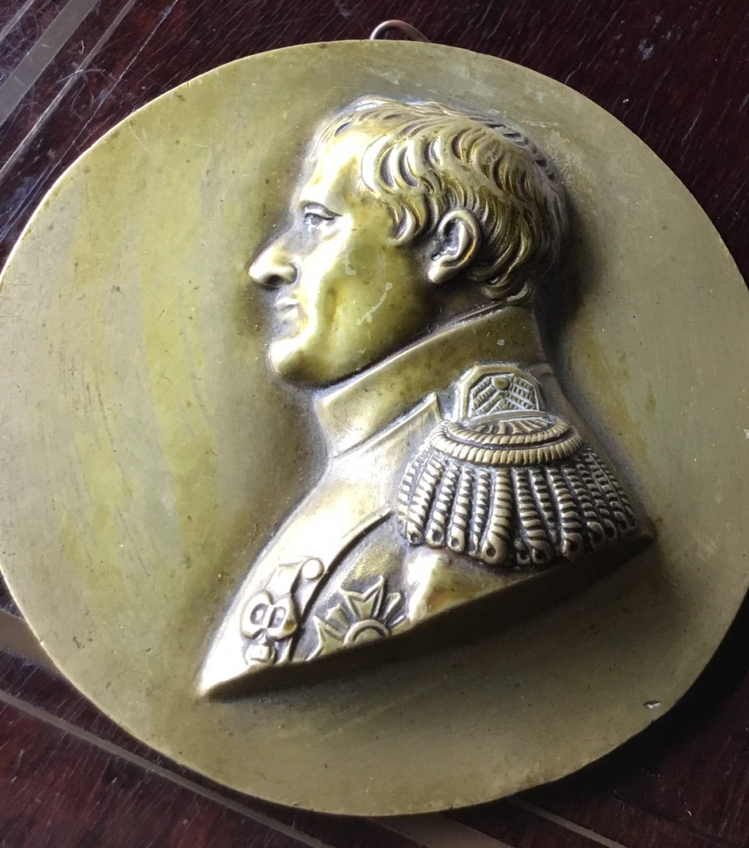 Napoleon Bonaparte. Round Bronze Medallion To Hang,-photo-4