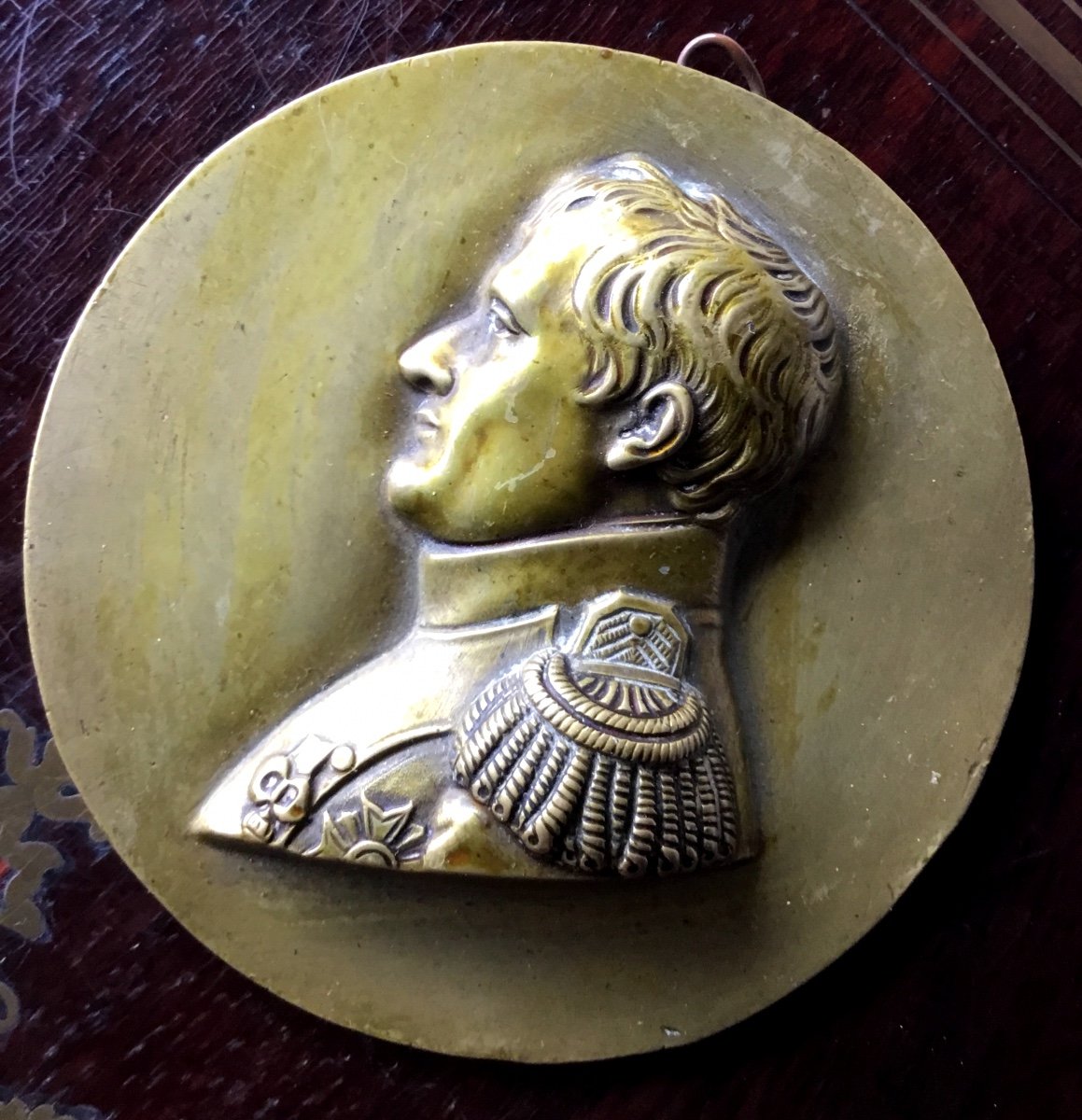 Napoleon Bonaparte. Round Bronze Medallion To Hang,