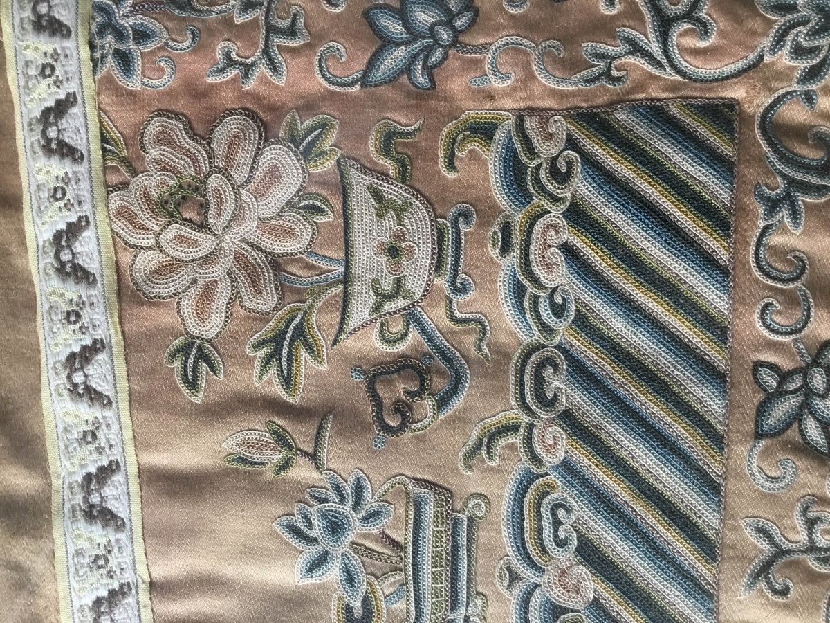 Petite Broderie Chinoise Au Point D’aveugle, Encadrée -photo-5