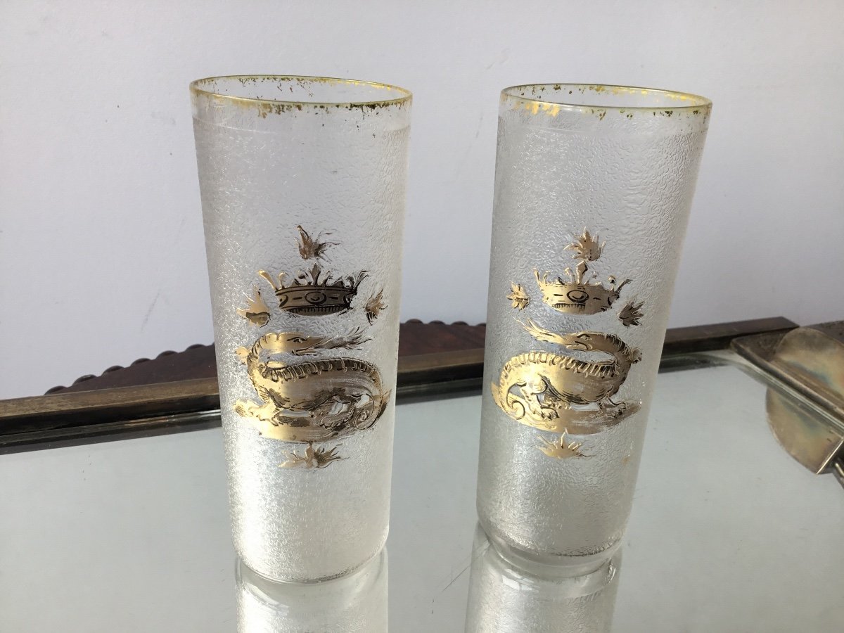 Pair Of Decorated Salamander Glasses-photo-4