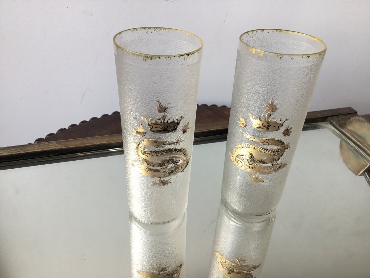 Pair Of Decorated Salamander Glasses-photo-6