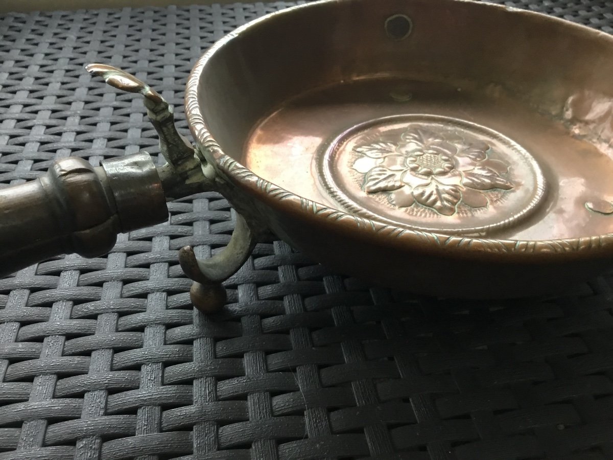 Table Stove, Copper. Floral Decor. 18th Century-photo-4