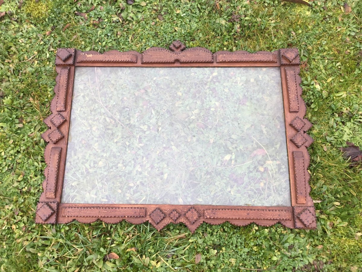 Folk Art, Large Frame With Cut Out Patterns-photo-2