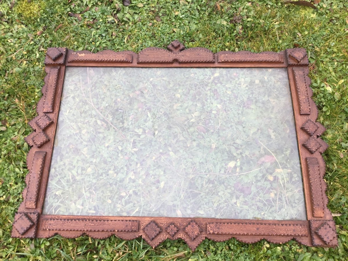 Folk Art, Large Frame With Cut Out Patterns-photo-3