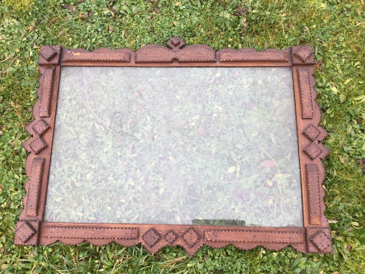 Folk Art, Large Frame With Cut Out Patterns-photo-6