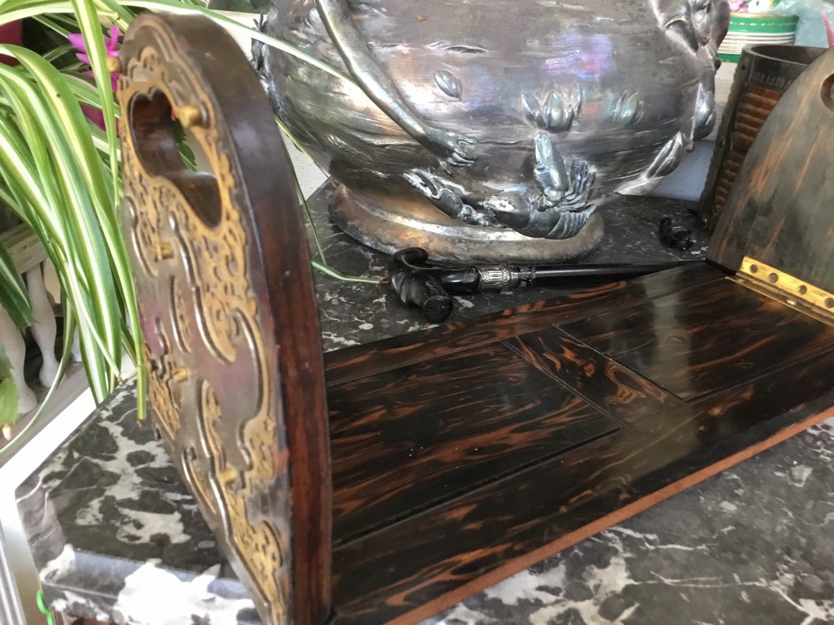 Bookends In Marquetry Type Boulle And Nineteenth Rosewood-photo-4