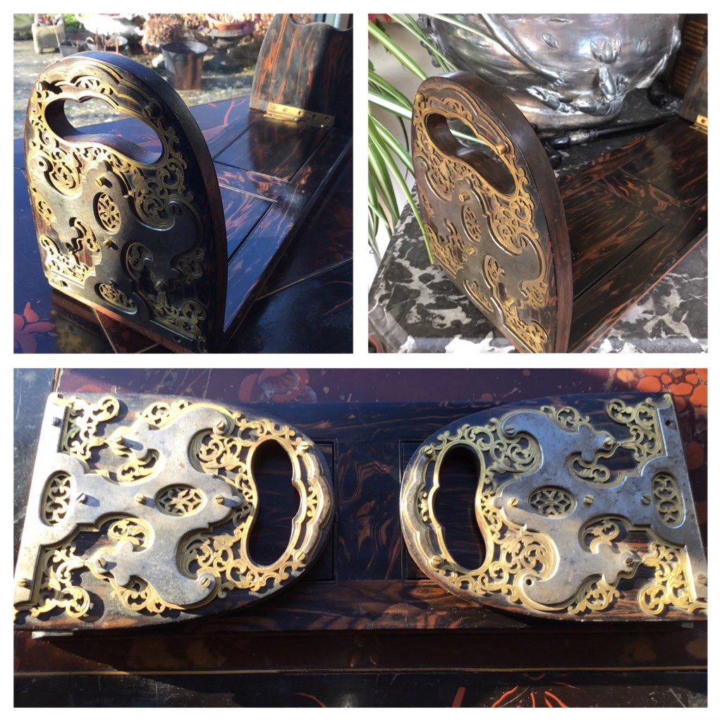 Bookends In Marquetry Type Boulle And Nineteenth Rosewood