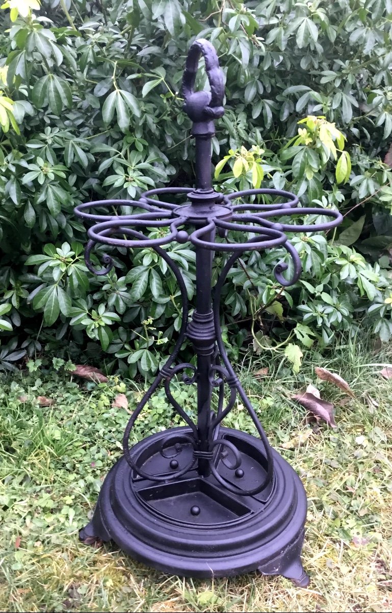 Old Umbrella Stand In Iron And Zinc, Circa 1900