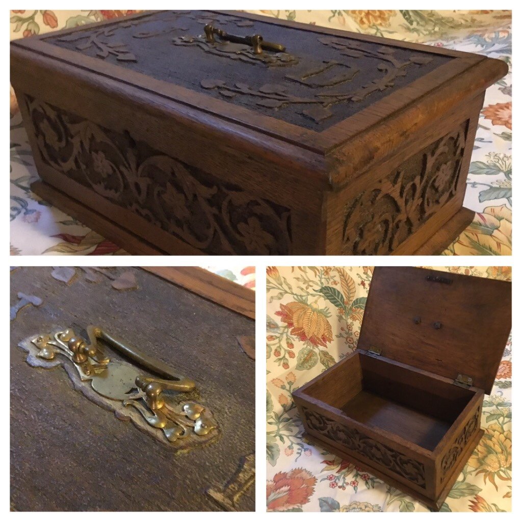 Art Nouveau Carved Wooden Box