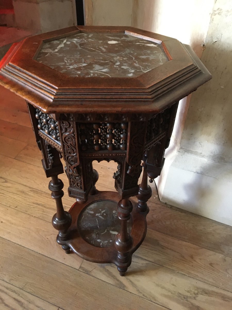 Pedestal Table, Orientalist Bolster, XIXth-photo-1