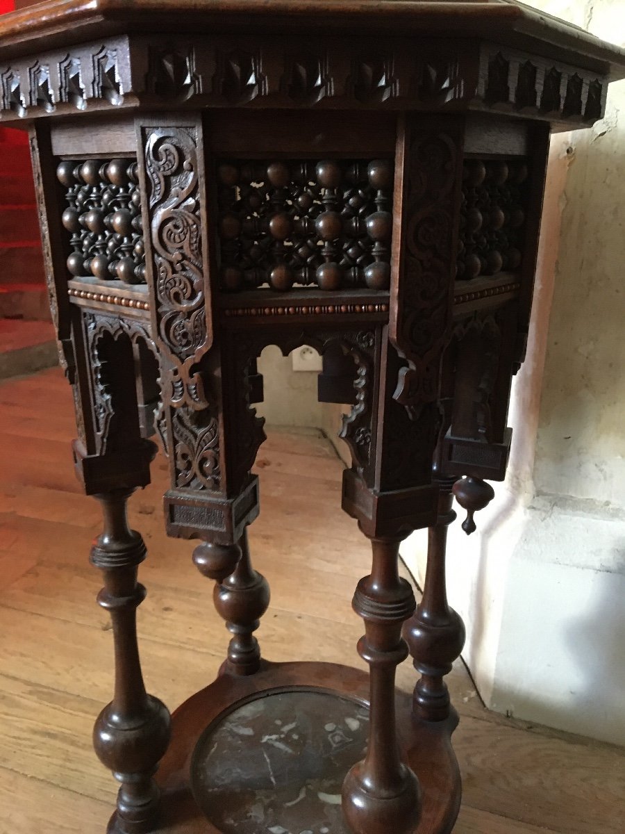 Pedestal Table, Orientalist Bolster, XIXth-photo-4