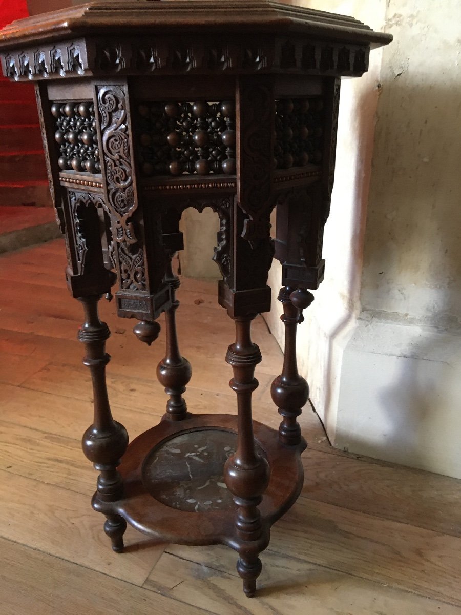 Pedestal Table, Orientalist Bolster, XIXth-photo-5