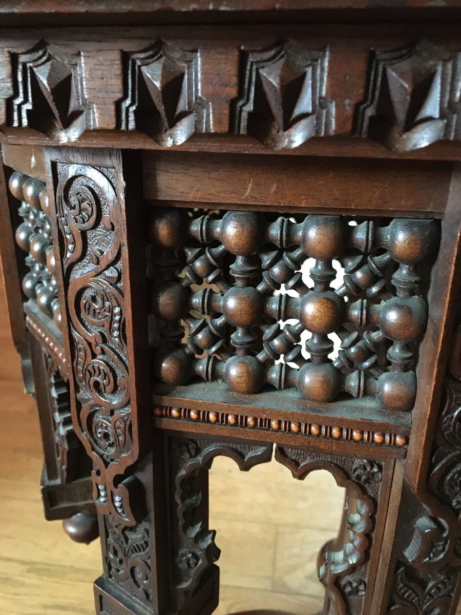 Pedestal Table, Orientalist Bolster, XIXth-photo-7
