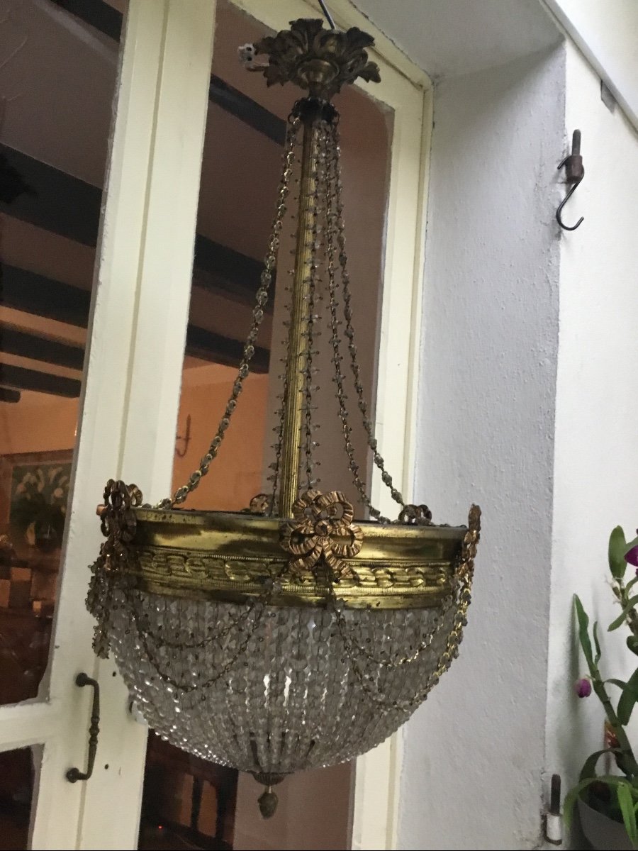 Basket Chandelier With Three Lights-photo-2