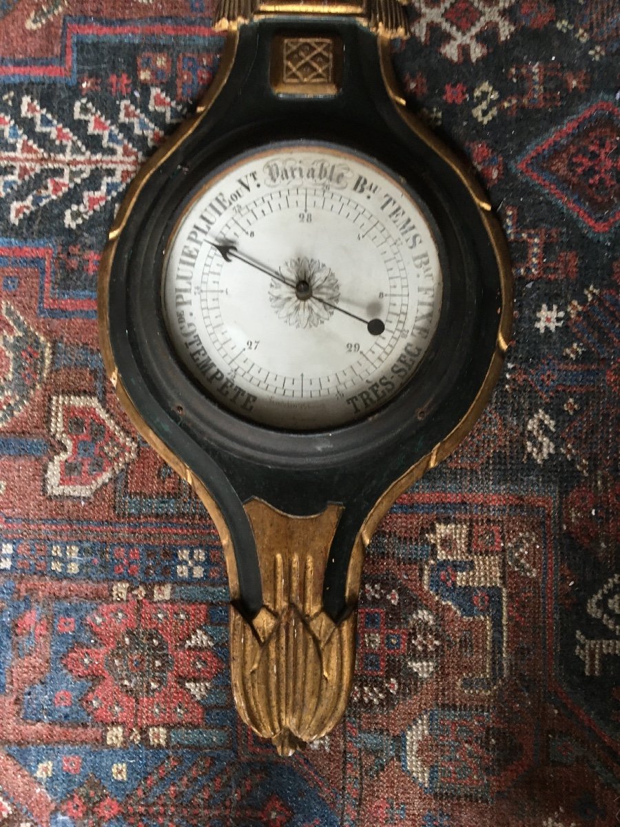 Lacquered And Gilded Barometer, Paris Eighteenth Century-photo-4