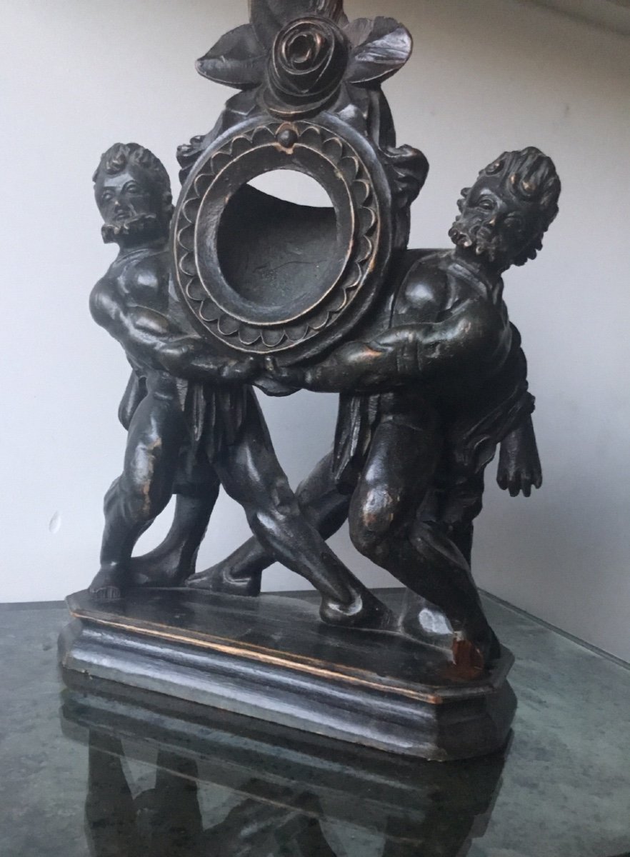 Porte Montre En Bois Sculpté Hercule ,  Epoque Louis XVI-photo-4