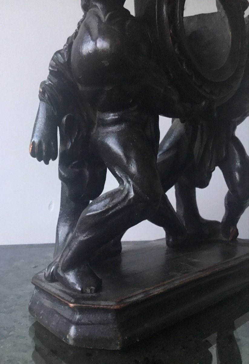 Porte Montre En Bois Sculpté Hercule ,  Epoque Louis XVI-photo-6