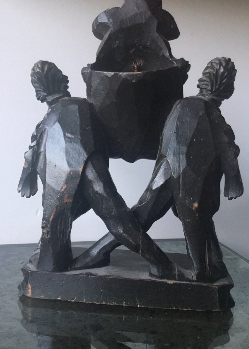 Porte Montre En Bois Sculpté Hercule ,  Epoque Louis XVI-photo-7