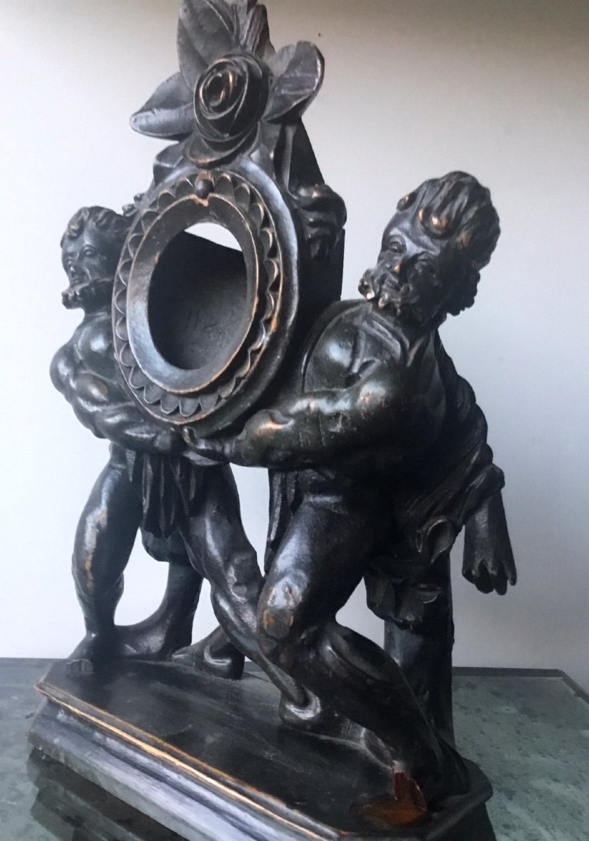 Porte Montre En Bois Sculpté Hercule ,  Epoque Louis XVI