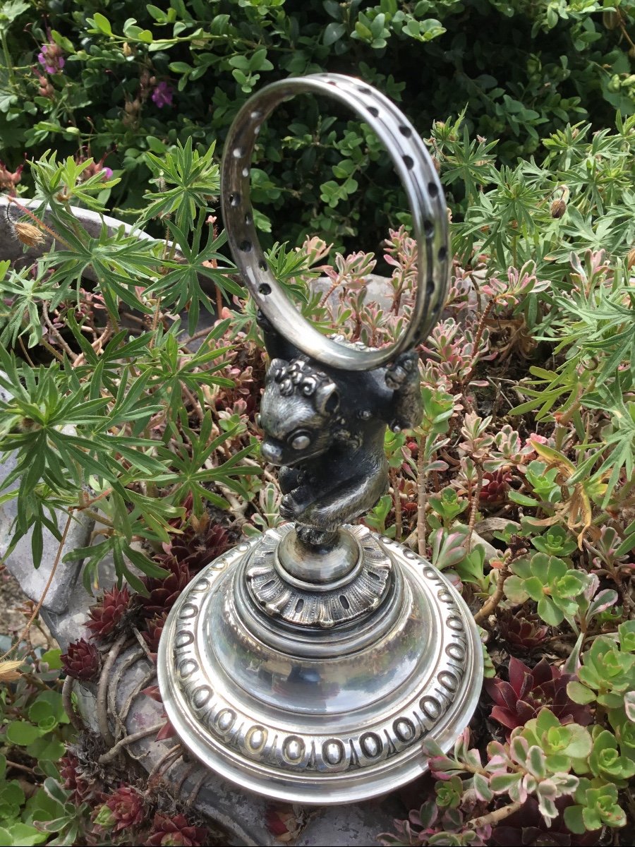 Christofle Toothpick Holder In Silver Bronze, Twentieth-photo-4
