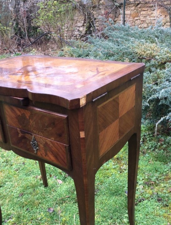 Marquetry Dressing Table Depicting A Nineteenth Landscape.-photo-3